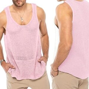 Lanliun Mesh Tank Top XL Gently worn 59% acrylic / 41% cotton Clingy stretchable
